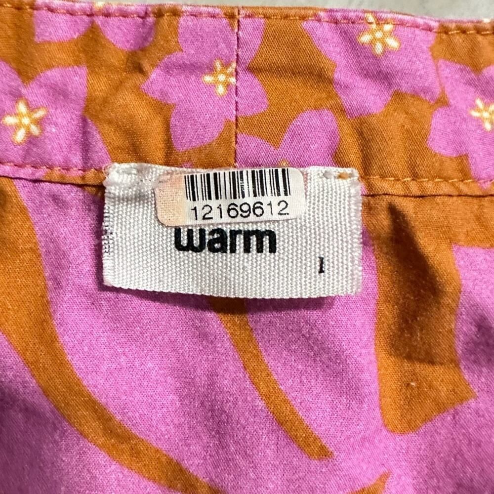 Warm Sierra Midi Dress Women's Size 1 Pink Orange Floral Ruffle Sleeveless RTR - Picture 7 of 15